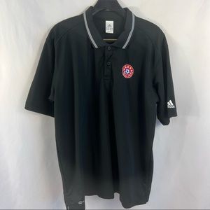 Adidas Polo Shirt Climalite Mens NSCAA Soccer Size Large L Black Athletic